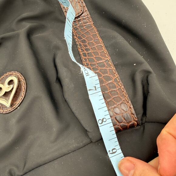 Brighton Black & Brown Leather Rhianna Nylon Shoulder Bag Handbag - Picture 4 of 9